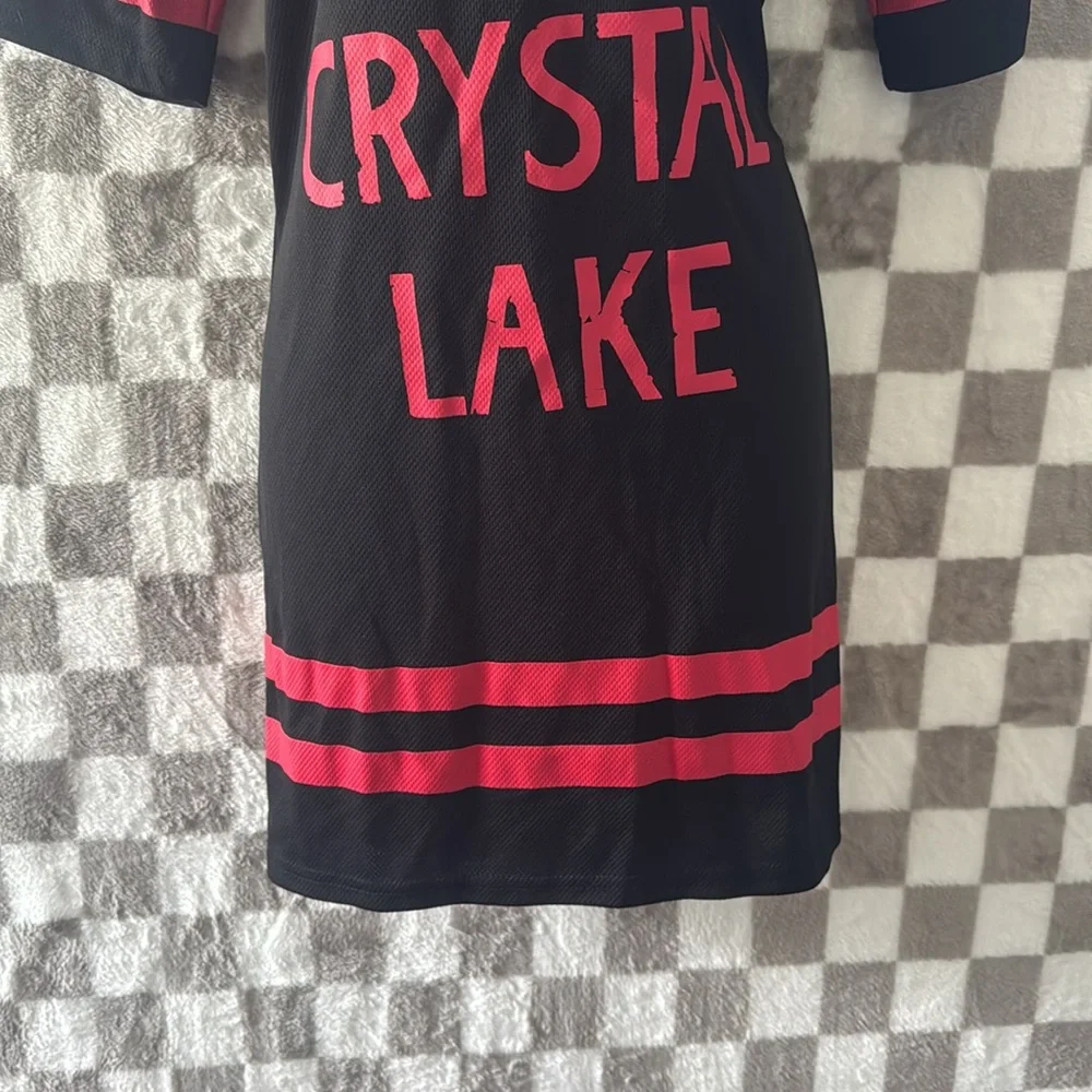 Friday the 13 Adult Jason Hockey V Neck Maxi Short Sleeve Dress Size L/Large - Picture 4 of 9